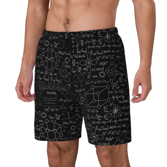 Balery Chemistry Formulas 3 Bañador para hombre, shorts de playa de secado rápido con entrepierna y forro de compresión-3X-Large