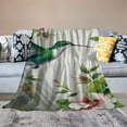 thumbnail image 2 of PRATYUS Hummingbird Lily Flower Green Leaves Throw Blanket Bird Butterfly Soft and Comfortable Flannel Blanket for Bedding Office Sofa and Chair Decor Gift 60x80in, 2 of 6