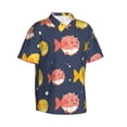 thumbnail image 2 of Bixox Men's Hawaiian Shirts Men's Cute Puffer Fish Print Short-Sleeve Shirt-X-Large, 2 of 8
