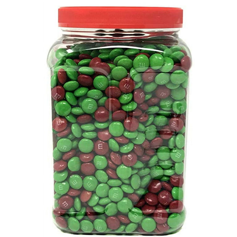 2022 M&M's Crunchy Cookie Print Ad, Chocolate Candy Green Jar Lid  Open Blue Back