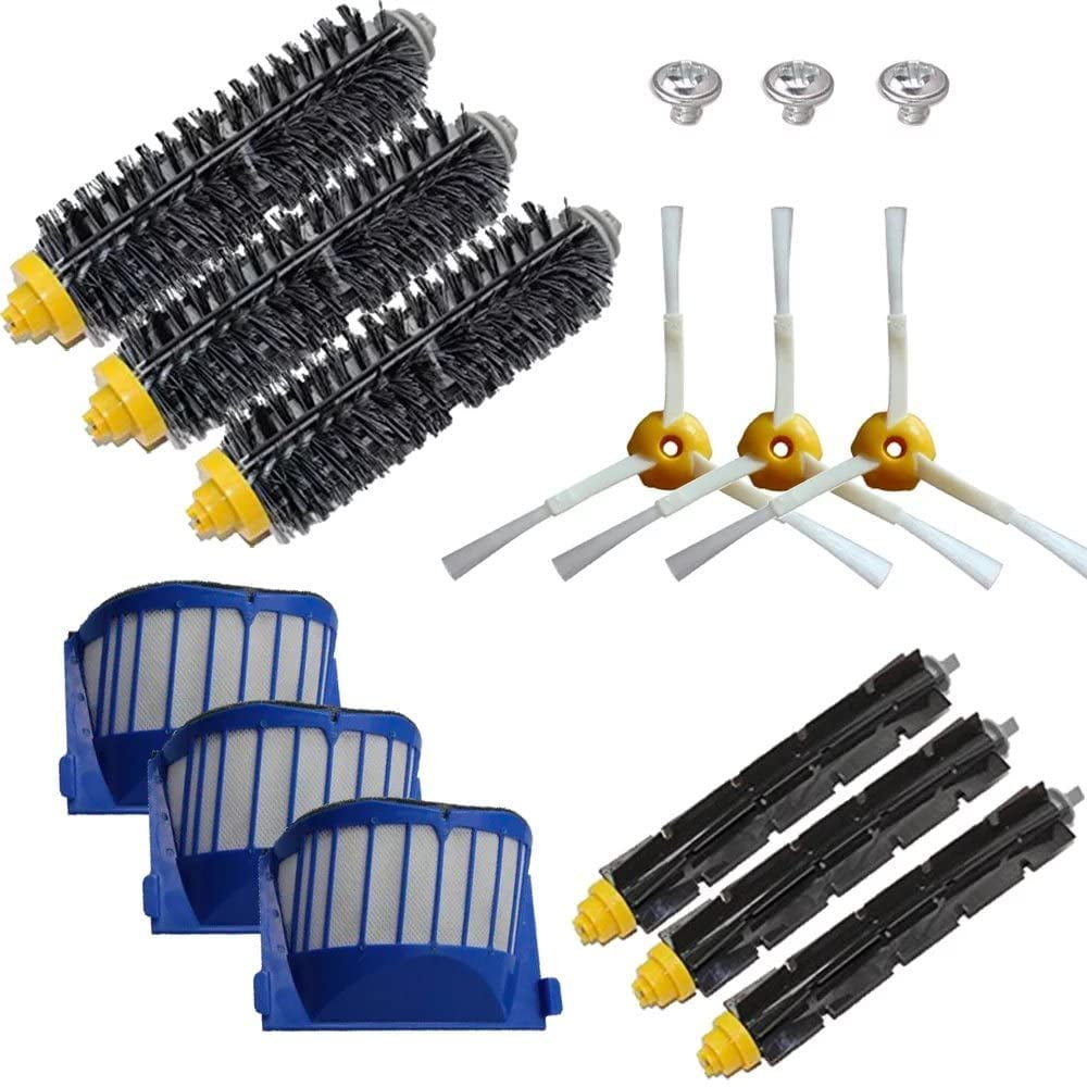 Accessory for iRobot Roomba 600 610 620 630 645 650 655 660 680 Series Vacuum Cleaner Replacement Kit Replenishment iRobot Parts Set Filter Side Brush Bristle Brush Flexible Beater Brush Cleaning Tool 