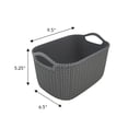 thumbnail image 3 of Homz 9.5 Inch Rattan Plastic Gray Storage Bin Basket Organizer, Small, 3 of 6