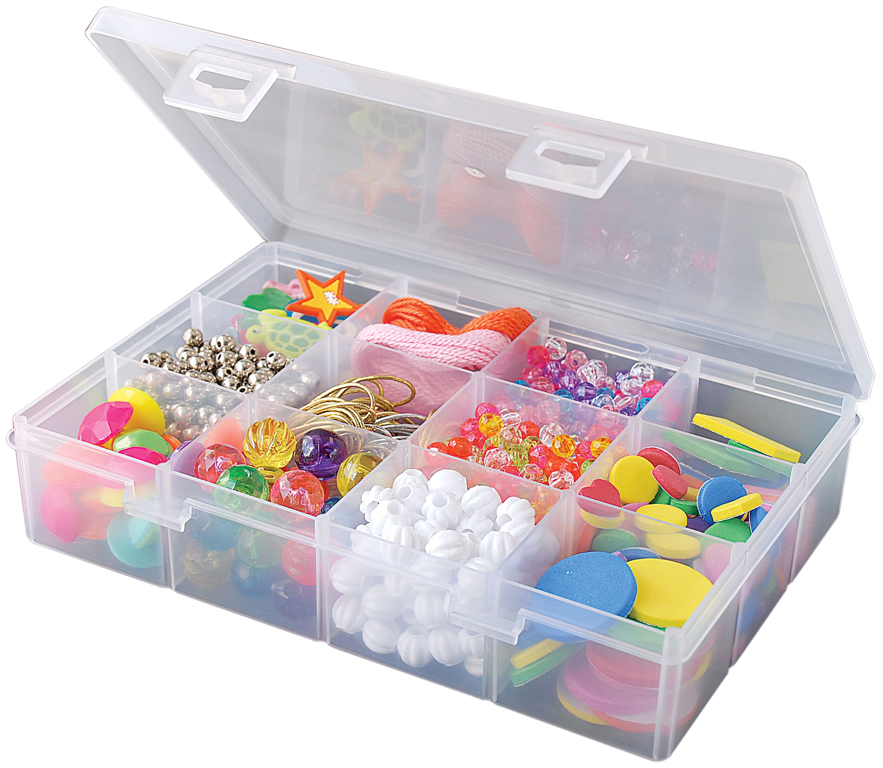 The Beadery Clear 12 Compartment Box, Plastic Material, Ages 3+