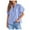 Blue, variant on Inleife Womens Shirts Women's Summer Button Lace Shirt Lantern Sleeve V-Neck Fashion Casual Top