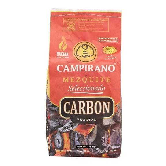 Carbón Vegetal Campirano Mezquite Seleccionado 2.5 kg