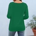 thumbnail image 4 of AUNVITO Women's V-Neck 3/4 Sleeve T-Shirt Casual Fashion Spring Summer Solid Color Stretchy Top, 4 of 6