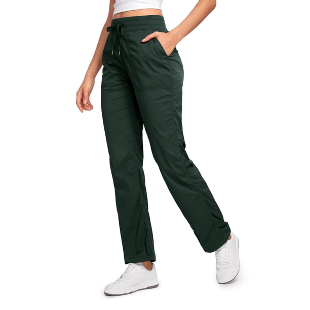 Pantalones CRZ YOGA Deportivos Livianos con Fruncido Verde 76 cm M
