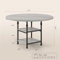 thumbnail image 2 of 47" Round Dining Table for 4, Elegant Roman Column Dining Table with Built-in Storage Space-Saving Design for Modern Homes-Vintage for Dining Room Kitchen Living Room (Grey), 2 of 9