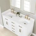 thumbnail image 5 of Gavino 60" Wood Vanity in White with Grain White Composite Stone Top no Mirror, 5 of 16