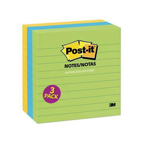 Original Pads in Jaipur Colors 4 x 4, Lined, 200-Sheet, 3/Pack