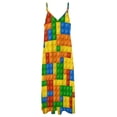 thumbnail image 6 of Colorful Building Blocks Pattern Sleeveless Dress Loose Women's Dress Dresses Luxury Evening Dresses, 6 of 9