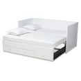 thumbnail image 5 of Baxton Studio Thomas Select Classic Rubber King Daybed with Storage Drawers, White, 5 of 14