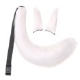 thumbnail image 1 of Ensemble 3 Pcs Oreilles et Queue en Peluche Réglables pour Carnaval Halloween Robe Femmes Filles Blanc, 1 of 10