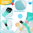 thumbnail image 3 of Triani Pool Storage Bag Foldable Swimming Pool Hanging Mesh Organizer Poolside Fence Toys Holder for Inflatables Floats Football Basketballs Garage Supplies(Green), 3 of 7