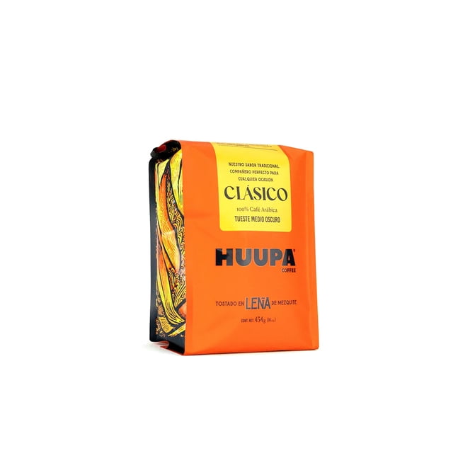 Café Tostado a la Leña, 100% Grano Arábigo, Tueste Medio - Oscuro, Grano Entero, CLASICO 454 Gr