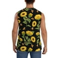 thumbnail image 4 of Lsque Bees and Sunflowers Print Men's Cotton Blend Sleeveless Muscle Shirts (S-3XL)- Moisture Wicking, Odor Protection, UPF 30+,Medium, 4 of 8