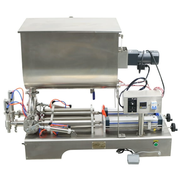 Double Head Paste Dual-purpose Filling Machine with Transverse Heating Stirring Hopper