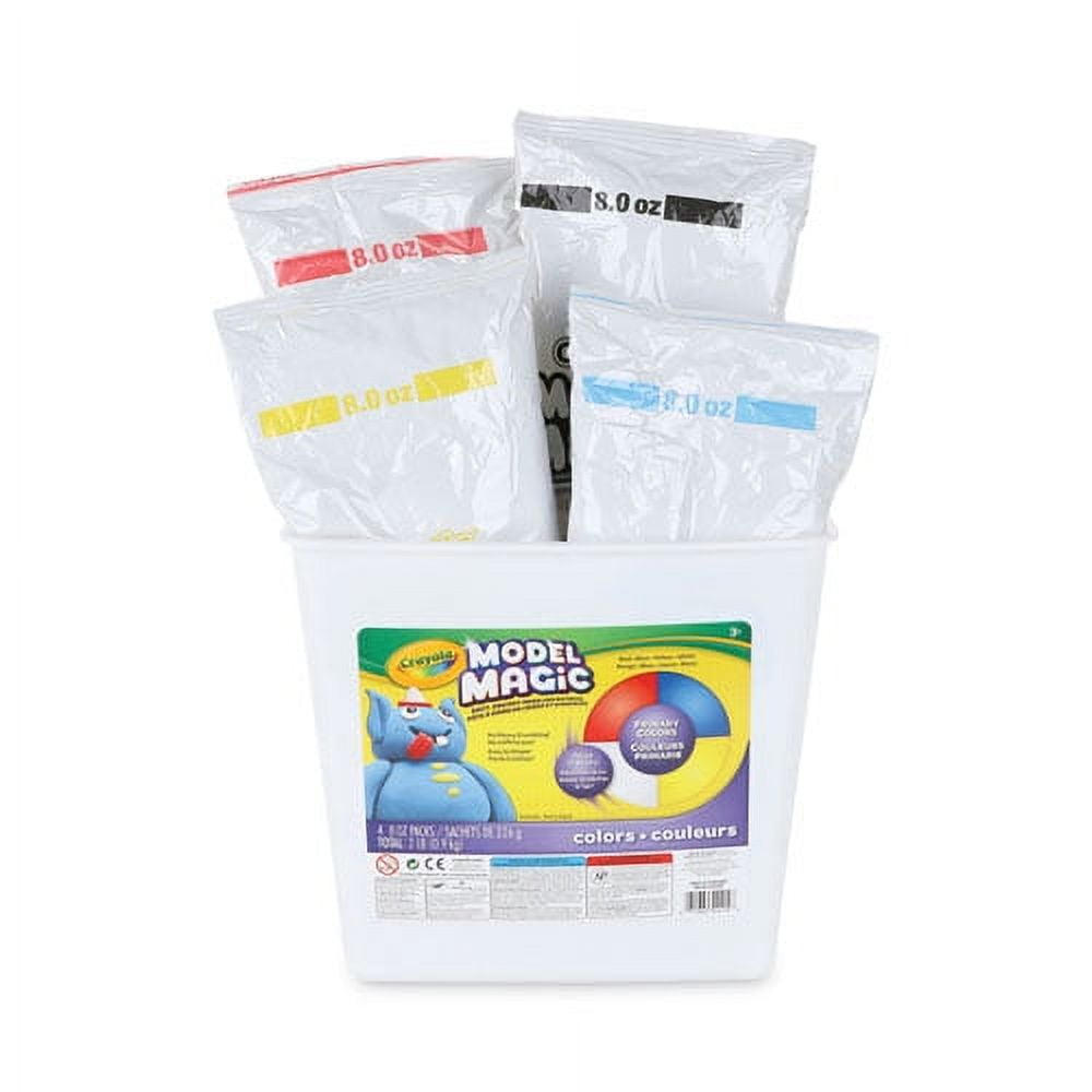 Model Magic Modeling Compound, 8 Oz Packs, 4 Packs, Blue, Red, White, Yellow, 2 Lbs | Bundle of 2