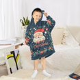 thumbnail image 6 of FORMRS Wearable Blanket Hoodie with Sleeves for Kids Cozy Flannel Sweatshirt, Blue Christmas Santa, 6 of 7