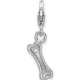 thumbnail image 3 of Sterling Silver Amore La Vita Rhodium-Plated Polished Dog Bone Charm (33 X 8) Made In China qcc392, 3 of 5