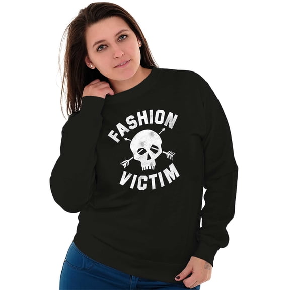 Victim Cute Edgy Confidence Style Women Plus Size Crewneck Sweatshirt Brisco Brands 2X