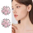 thumbnail image 2 of Boucles d'Oreilles Clous Fleur à Clips Magnétiques en Strass Cristal, Boucle d'Oreille Argentée pour Femmes en Zircon Cubique Perle Cristal Forme Ronde Bijoux Fleur pour Femmes Brillants Plaqués Blanc Délicats Romantiques Cadeaux de Boucles d'Oreilles, 2 of 8