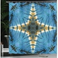thumbnail image 4 of Ambesonne Blue Shower Curtain, Ikat Pattern, 69"Wx84"L, Blue Orange, 4 of 5