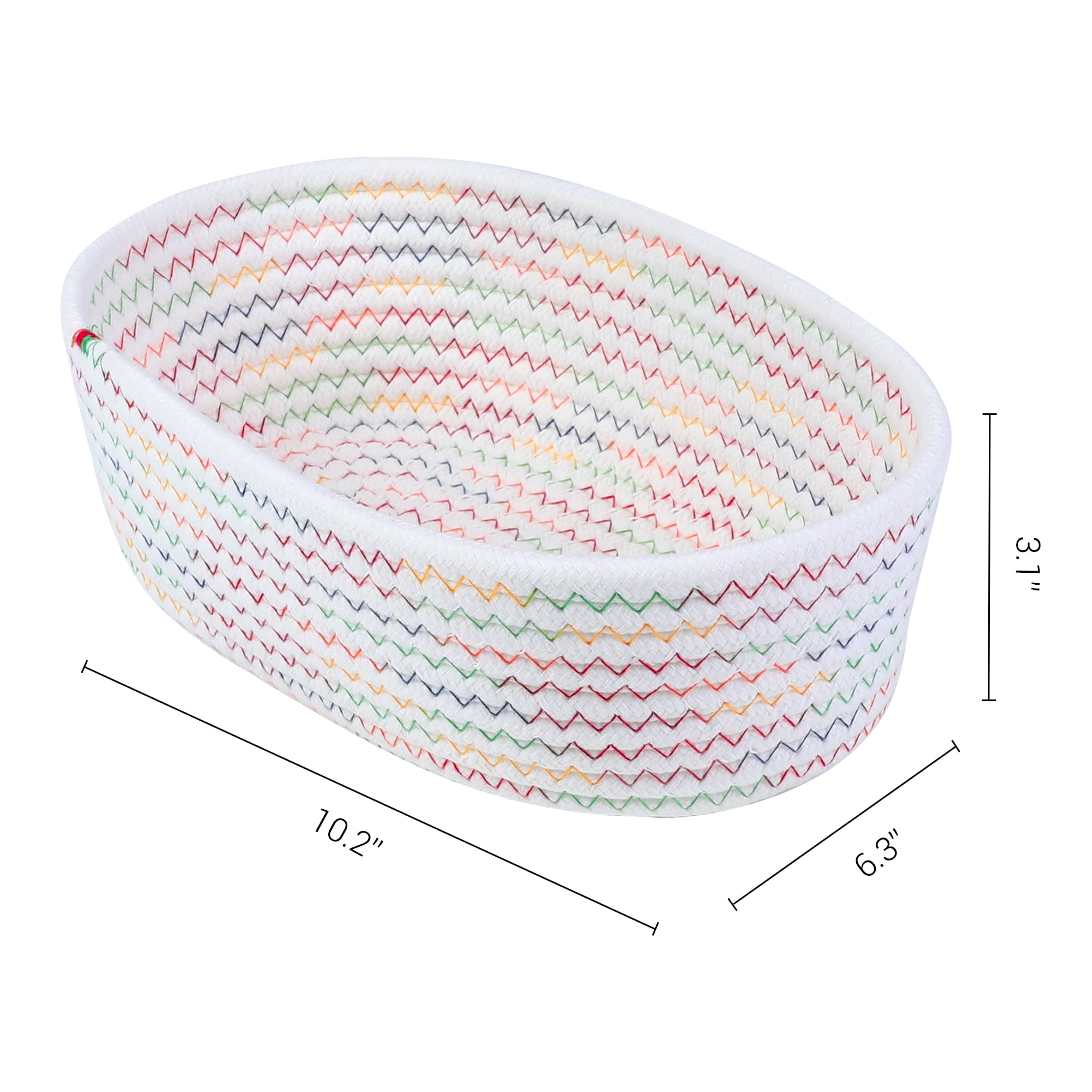 Unique Bargains 3Pcs Storage Basket for Key Tray Bowl White 10.2*6.3*3.1in