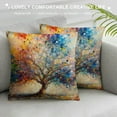 thumbnail image 3 of COMIO Watercolor Tree Throw Pillow Cover - Colorful Tree Pillow Covers Nature Forest Pillowcase Decor for Indoor Outdoor Home Sofa Bedroom Living Room, 3 of 5