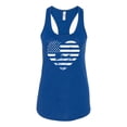 thumbnail image 2 of Wild Bobby USA Flag Heart Americana/American Pride Women Racerback Tank Top, Royal, Medium, 2 of 5