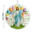 thumbnail image 4 of Yannianjz under $5 Easter Ornament, Easter Double Sided Jesus Ornament, Religious Scene Acrylic Hanging Decor, Resurrection Cross Ornament 8cm, Easter Holiday Wall Window Decoration, 4 of 5