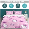 thumbnail image 5 of Hello Kitty Duvet Cover Set 3-Piece Bedding Set Soft Warm And Comfortable Soft Bed Set with 1 Duvet Cover And 2 Pillowcases for Bedroom All Season 86"x70", 5 of 7