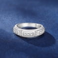 thumbnail image 3 of SFTING Men Rings Wedding Band for Men Engagement 5A CZ Silver 18K Plated Anniversary Promise Band for Him Size 11, 3 of 5