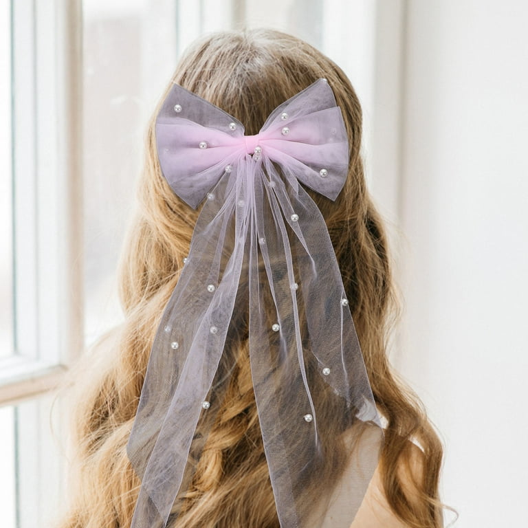 Pearl Tulle Hair Bow