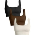 thumbnail image 1 of SURJDE Women's 3 Piece Medium Support Tank Top Ribbed Seamless Removable Cups Workout Exercise Sport Bra, 1 of 3