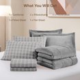 thumbnail image 6 of King Size Comforter Set Bed in a Bag, Plush Grey Flannel Velvet Comforter Sets 7 Pieces, Soft Warm Bedding Set with Comforter, Fitted&Flat Sheets, Pillowcases&Shams, 6 of 12