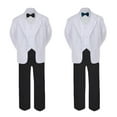 thumbnail image 2 of 6pc Baby Toddler Boy Teen Formal Black & White Suit Set Satin  Bow tie Sm-20, 2 of 4