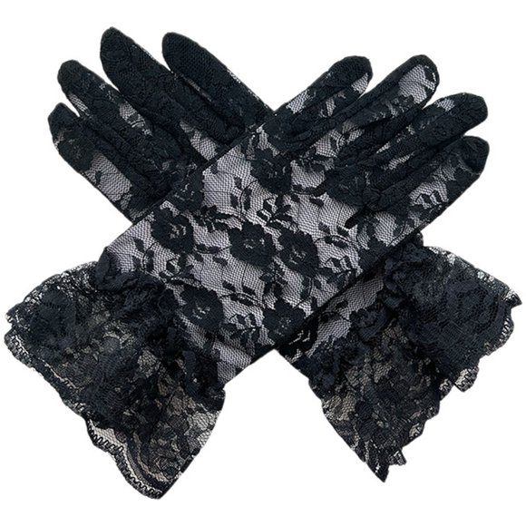 Fille 12 Mitaines Doublées Ou Gants de Ski Gants Filles Longs Mitaines pour Enfants Gants et Mitaines pour Enfants Gants en Dentelle Blancs Élégants pour Filles Thé Fête Formel Mariage Halloween Convient aux Enfants de 7 à 12 Ans
