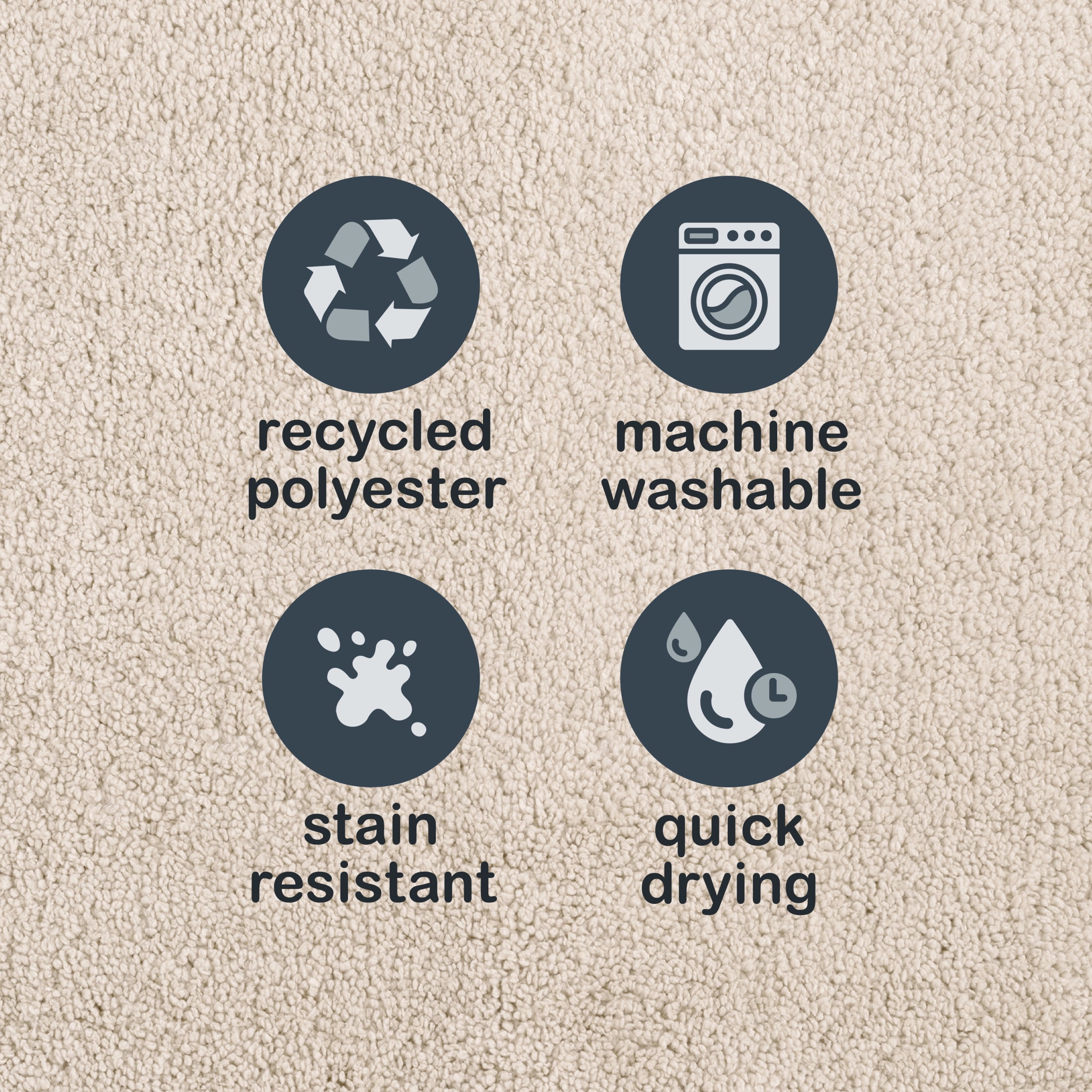 Mainstays Basic Polyester Contour Bath Rug, Tan, 20" x 22"
