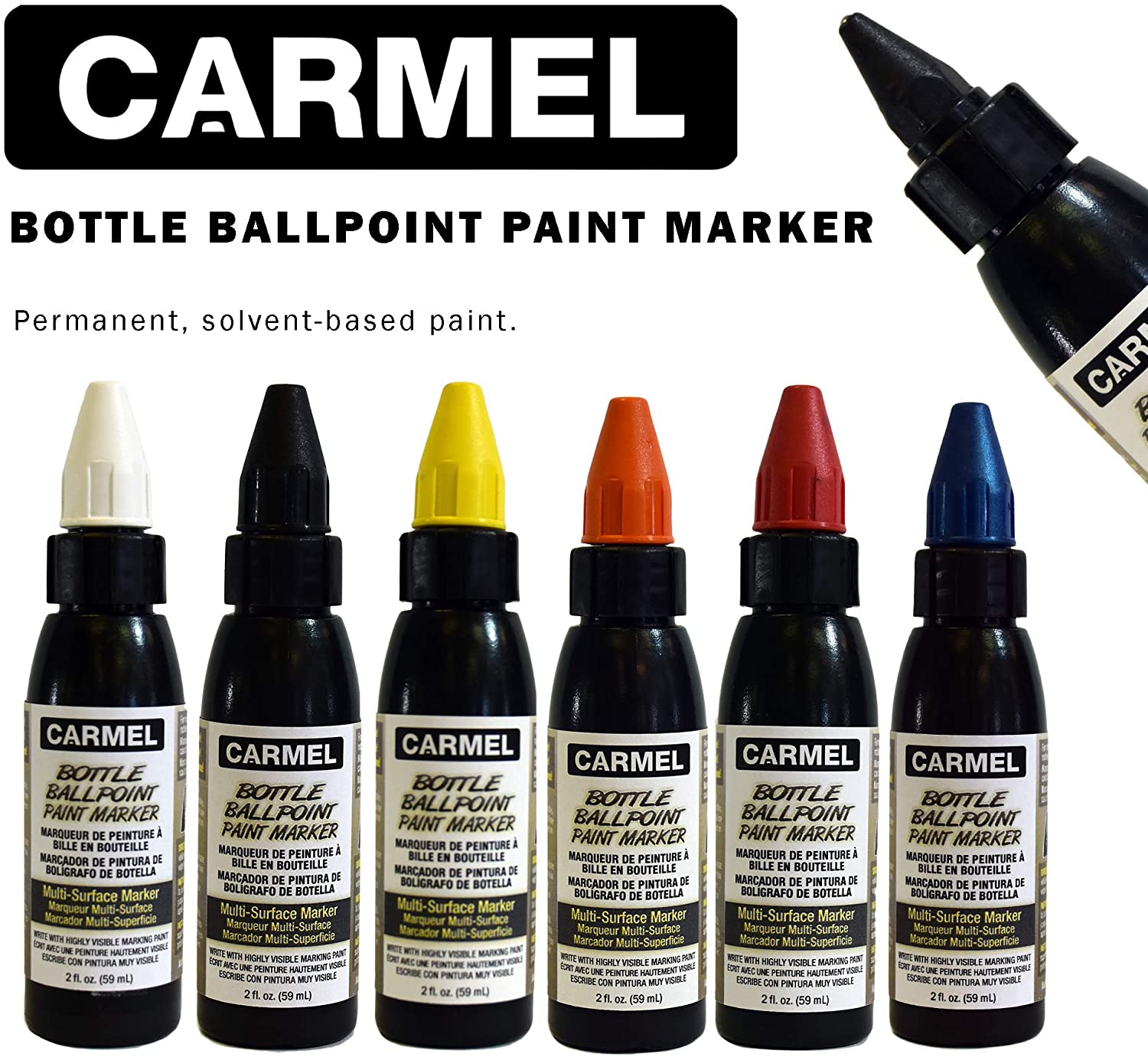 Carmel Bottle Ballpoint Paint Markers Kit, Permanent Metal Marker