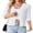 03-White, variant on Womens Cardigan 3/4 Sleeve Button Front Knit Sweater Ribbed Texture Scalloped Trim Lightweight Layering Top Apricot L