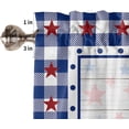 thumbnail image 5 of Curtain Valances for Windows, Independence Day USA Flag Star Blue Plaid Retro Wood Grain Rod Pocket Valance Window Treatments Short Curtains for Kitchen Bathroom Living Room 54 x 18 Inches, 1 Panel, 5 of 6