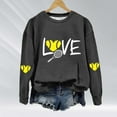 thumbnail image 6 of Yoodem Sweatshirt for Women Crewneck Sweatshirts Women's Love Tennis Casual Hoodie Long Sleeve Sweatshirts Soft Printed Shirts Women's Winter Sweatshirt Tops Womens Sweatshirt Gray M, 6 of 6