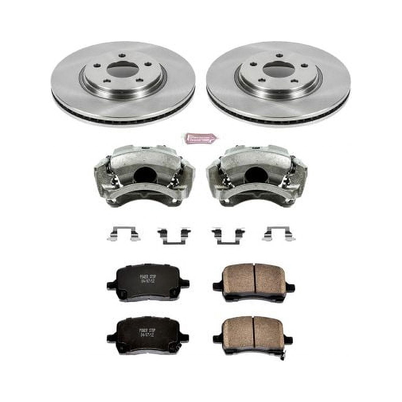 PowerStop Front Stock Replacement Brake Pad and Rotor Kit with Calipers Fits: CHEVROLET PONTIAC SATURN Select Models KCOE1610A