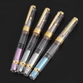 thumbnail image 3 of Fyydes 4Colors Piston Fill Fountain Pen Fine Nib Transparent Pen Set of 4 Writing Office Supplies, Transparent Fountain Pen, Fine Nib Fountain Pen, 3 of 8