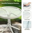 thumbnail image 2 of Zimtown 18" Round Tempered Glass Outdoor Patio Side Table, Metal Frame End Table, Green, 2 of 8