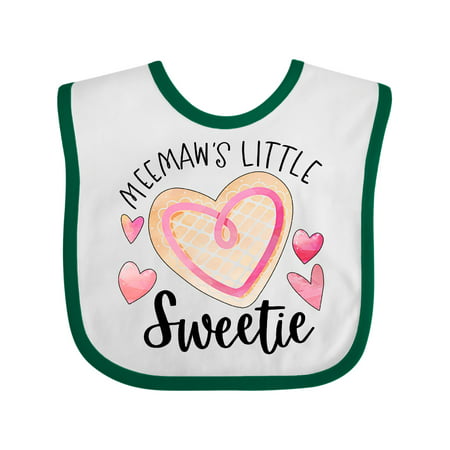 

Inktastic Meemaw s Little Sweetie with Heart Cookie Gift Baby Boy or Baby Girl Bib