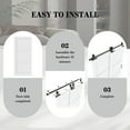 thumbnail image 6 of 56" X 80" 3-Lite Panel White Primed Solid Core Sliding Bypass Barn Door Double Doors with Hardware Kit, 6 of 9