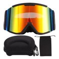 thumbnail image 3 of Skiing Protection Goggles, Anti Fog Air  System Adjustable Belt Ultra Wide View Field Ski Goggles  For Snowboarding Black Frame Grey Lens,Black Frame Silver Lens,Black Frame Red, 3 of 8