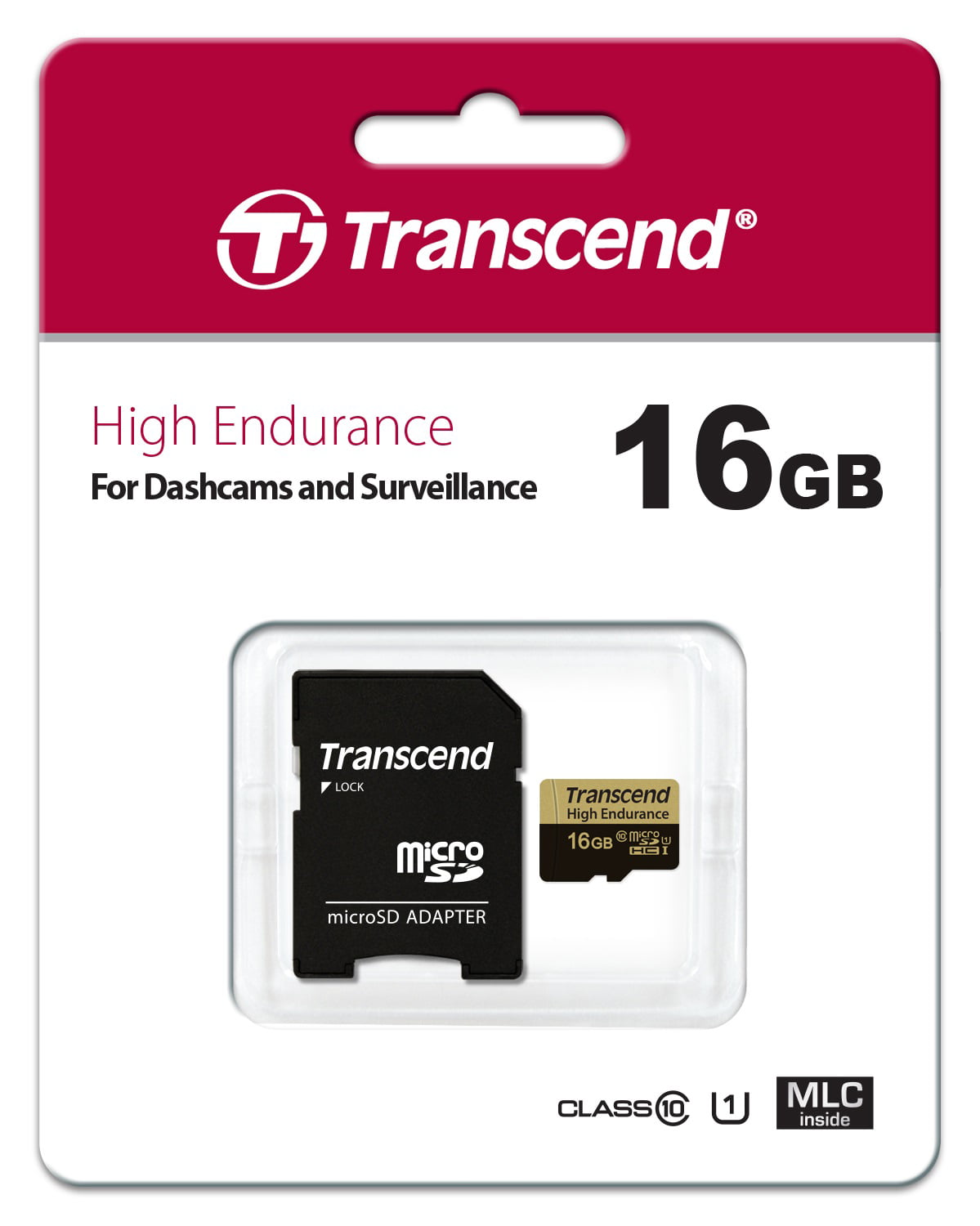Bakterie på den anden side, tømrer Transcend High Endurance - Flash memory card (SD adapter included) - 16 GB  - Class 10 - microSDXC - Walmart.com